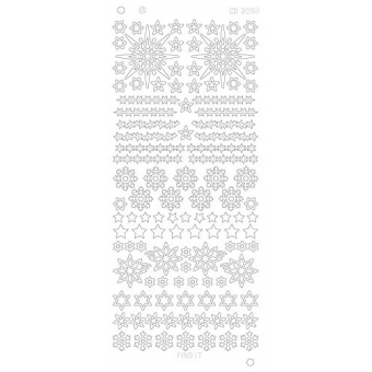 Stickervel: Various Stars Snowflake Platinum - Goud